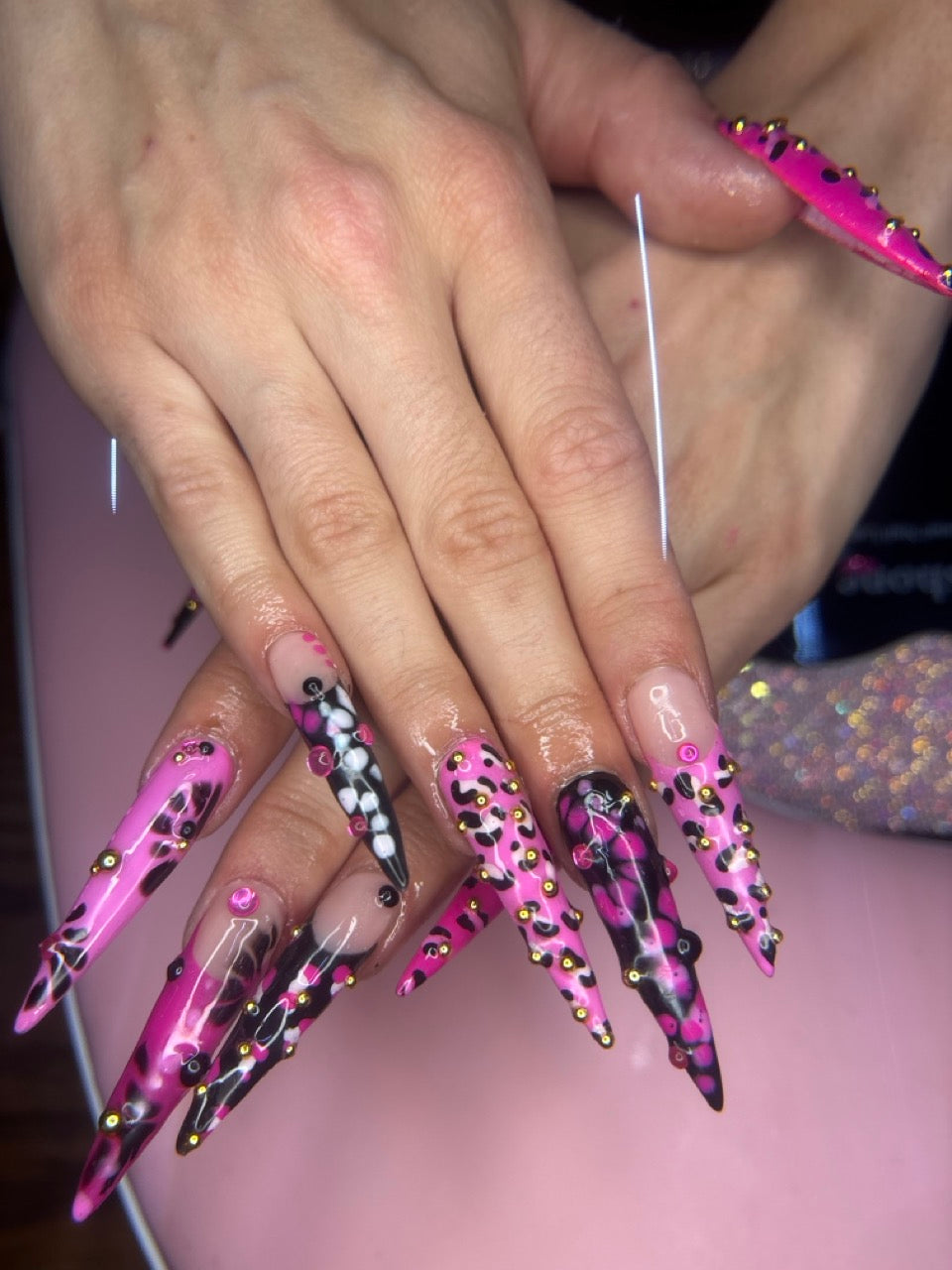 Pink Cheetah Print Press-on Nail Set