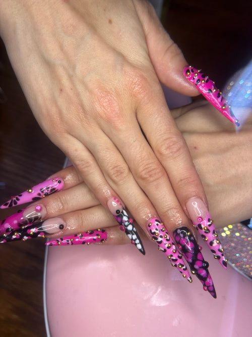 Pink Cheetah Print Press-on Nail Set
